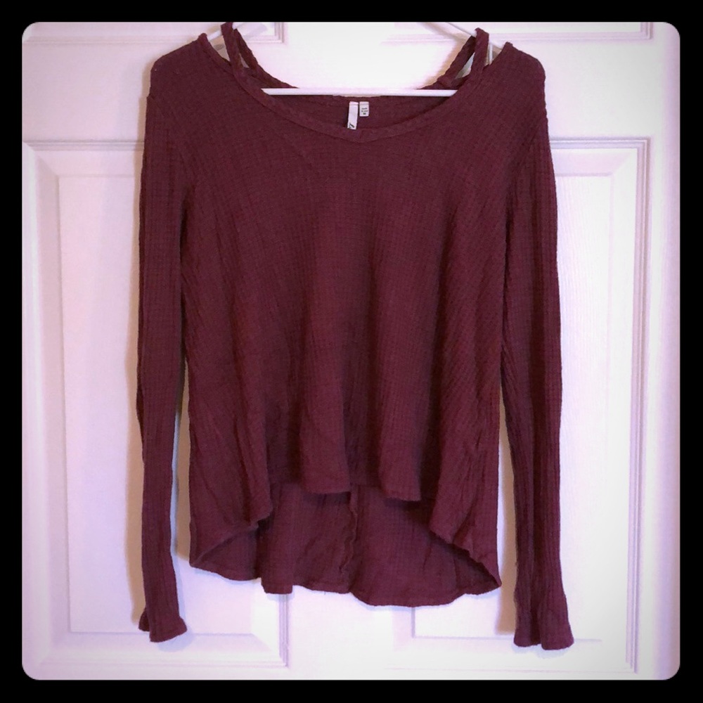 Maroon Thermal with Open Shoulder Detail